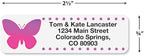 Watercolor Butterflies Rolled Personalized Return Address Mailing Labels with Dispenser, Set of 250, 5 Designs, Small ¾ x 2½ Inch Size, Custom Self-Adhesive Sticker Roll, by Colorful Images