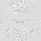 MaxMark Notary Seal Round Pink Embosser for Hawaii State - Includes Gold Burst Seal Labels (50 Count)