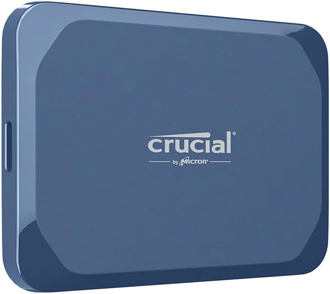 Crucial X10 2TB Portable SSD, Up to 2,100MB/s, USB 3.2 USB-C, External Solid State Drive, Compatible with Windows, Mac & Android, Durable Storage for Games, Photos & Files, Blue - CT2000X10SSD9-02