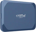 Crucial X10 6TB Portable SSD, Up to 2,100MB/s, USB 3.2 USB-C, External Solid State Drive, Compatible with Windows, Mac & Android, Durable Storage for Games, Photos & Files, Blue - CT6000X10SSD9-02