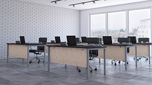 OBEX Modesty Desk PET Privacy Screen Acoustic Sound Absorbing Panel Ideal for Reception, Student Table or Office Cubicles Workstations, 12" x 42", Sand