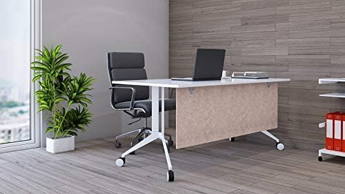 OBEX Modesty Desk PET Privacy Screen Acoustic Sound Absorbing Panel Ideal for Reception, Student Table or Office Cubicles Workstations, 12" x 48", Sand