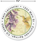 Colorful Images Hummingbirds Return Address Mailing Labels, Personalize with Name & Addresses, Set of 144 Self Adhesive, Easy Peel Flat Label Sheets, 1-½" Across, 4 Designs