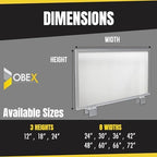 OBEX Screen Extender Polycarbonate Desk Privacy Panel & Divider for Office Cubicle, 12" x 24", Translucent