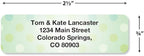 Pastel Dots Rolled Personalized Return Address Mailing Labels with Dispenser, Set of 250, 5 Designs, Small ¾ x 2½ Inch Size, Custom Self-Adhesive Sticker Roll, by Colorful Images