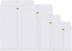 Frienda 4 Sizes Clasp Envelopes Kraft Paper Catalog Clasp Envelope with Closure for Filing, Storing or Mailing Documents, 50 Pieces(5 x 7 In, 6 x 9 In, 9 x 12 In, 10 x 13 In,White)