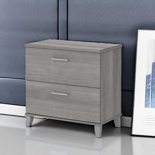 Bush Furniture Somerset 2 Drawer Lateral File Cabinet in Platinum Gray
