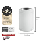 White Open Top Trash can,10L/2.6GAL, Wastebasket Bin,Garbage Can for Bathroom,Living Room,Office,Kitchen,Bedroom,Hotel (White)