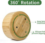 VaeFae Bamboo Pen Holder Organizer, 360° Rotating Art Supply Organizer, Desktop Storage for Marker Pens, Colored Pencil, Art Brushes, etc.