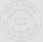 MaxMark Notary Seal Round Pink Embosser for Washington State - Includes Gold Burst Seal Labels (50 Count)