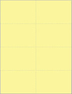 Limited Papers (TM) 8.5x11 Perforated Paper, 20/50 Pound, 75 GSM, Variety of Perforation Sizes and Colors, for Forms, Tickets, Postcards, Business Cards. (Canary, 8 up)