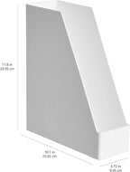 Amazon Basics Rectangular Plastic Desk Organizer, Magazine Rack, White, 2-Pack