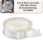 Cute Kittens Rolled Personalized Return Address Mailing Labels with Dispenser, Set of 500, 5 Designs, Small ¾ x 2½ Inch Size, Custom Self-Adhesive Sticker Roll, by Colorful Images