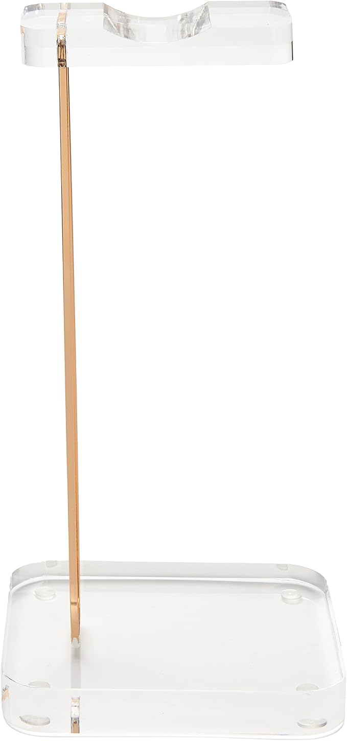 russell+hazel Acrylic Headphones Stand, Office Accessories, Clear, with Gold Hardware, 4” x 5” x 10.5” (93922)