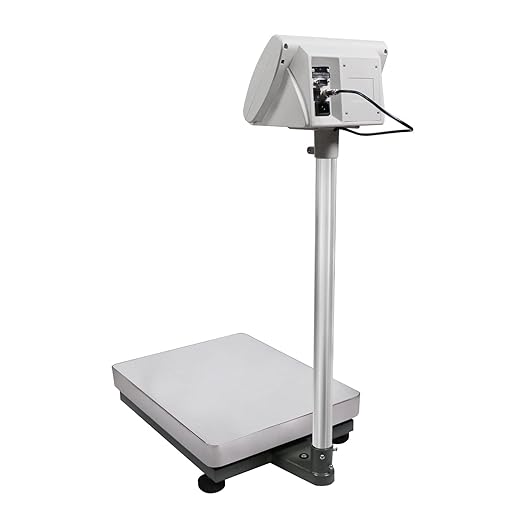 U.S. Solid Bench Scale - 130 lb x 0.002 lb Stainless Steel Postal Package Shipping Scale Digital Bench Platform Balance with 16 inch x 20 inch Platform, Lb/Kg