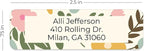 Pastel Floral Rolled Address Labels / 250 Personalized Return Address Labels/Designer Address Stickers in Elegant Plastic Dispenser