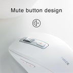 TMICE Wireless Bluetooth Mouse, Dual-Mode, 500mAh Battery, 5 DPI Adjustment, 10M Working Distance, White
