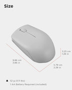 Lenovo 300 Wireless Mouse – Computer Mouse for PC, Laptop with Windows – Ambidextrous Design – 2.4 GHz Nano USB Receiver – 12 Month Battery Life