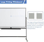 FORTUNO Large Magnetic Mobile Whiteboard 72"x40", Rolling Double Sided Stand Whiteboard on Wheels, Reversible Adjustable Height/Angle Dry Erase Board Easel White Board for Office Classroom, Black