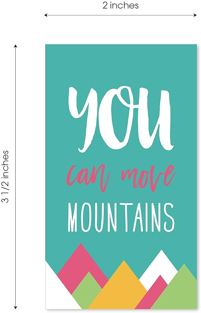 Canopy Street Motivational Quote Cards / 2" x 3.5" Inspirational Flat Business Cards / 50 Mini Kindness Cards / 25 Uplifting Designs/Encouraging Reward Cards
