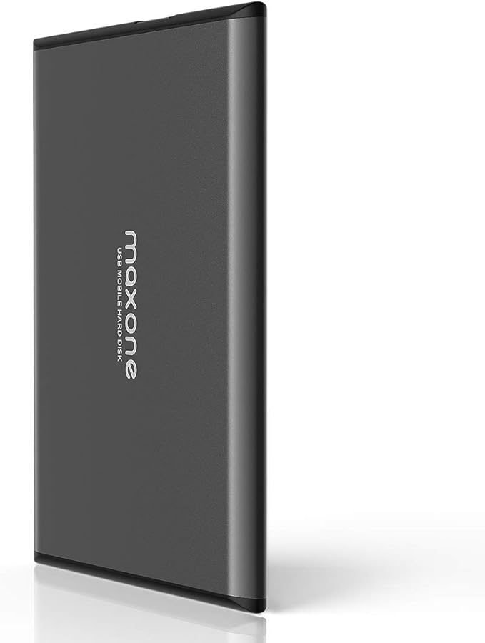 Maxone 1TB Ultra Slim Portable External Hard Drive HDD USB 3.0 Compatible with PC, Laptop, Charcoal Grey