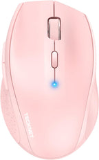 TECKNET Bluetooth Mouse, 4800 DPI Wireless Mouse, 2-Year Battery 6 Adjustable DPI, 6 Buttons Compatible with Laptop/Windows/Computer - Pink