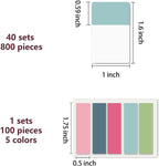 ELII 900 PCS 1 Inch Sticky Index Tabs Book Tabs,Writable and Repositionable File Tabs Flags Colored Page Markers Labels for Reading Notes, 41 Sets