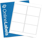 4 x 3 Rectangle Mailing Labels - Permanent, White Matte - Shipping, Wine, Product - Pack of 1,500-250 Sheets - Inkjet/Laser Printers - Online Labels
