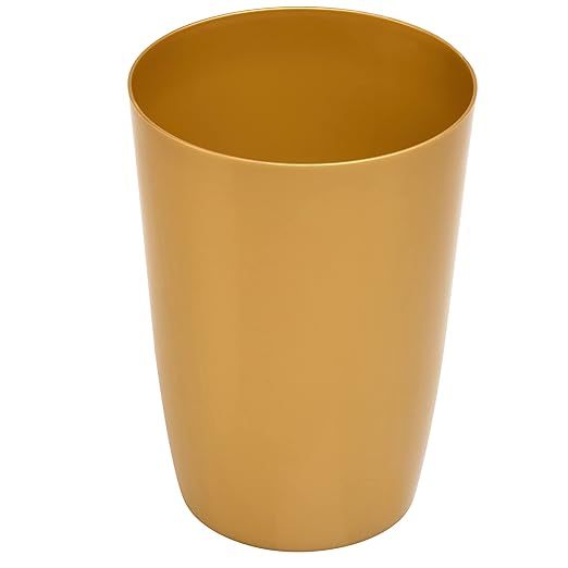 HOLDN’ STORAGE Small Trash Can - 1.58 Gallon Open Top Waste Bin, Compact Waste Can Perfect for Bathroom, Kitchen, Office, Dorm - Durable Garbage Can - Soft Brass