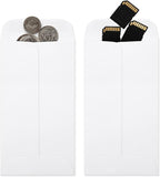 ValBox 3.5x6.5 Money Envelopes, White Kraft #7 Coin Envelopes, Small Parts Envelope with Gummed Flap for Seed, Cash, Budgeting (Pack of 100)