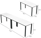 Bonzy Home Conference Tables 9ft Office Computer Desk for Meeting Room Study Writing Printer Podcast Table for 4-8 People Modern White 2PCS 110.2"x23.6"x29.5"