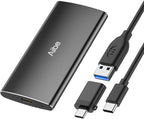 Aiibe 1TB External SSD USB C Portable SSD USB 3.2 Gen 2, Up to 1050MB/s, External Solid State Drive 1TB External Hard Drive for iPhone 16/15, Laptop, Mac and PS5 (Black)