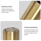 10 L/2.6 Gallon Brass Trash Can, Small Gold Can for Bathroom, Kitchen, Office, Bedroom, Hotel