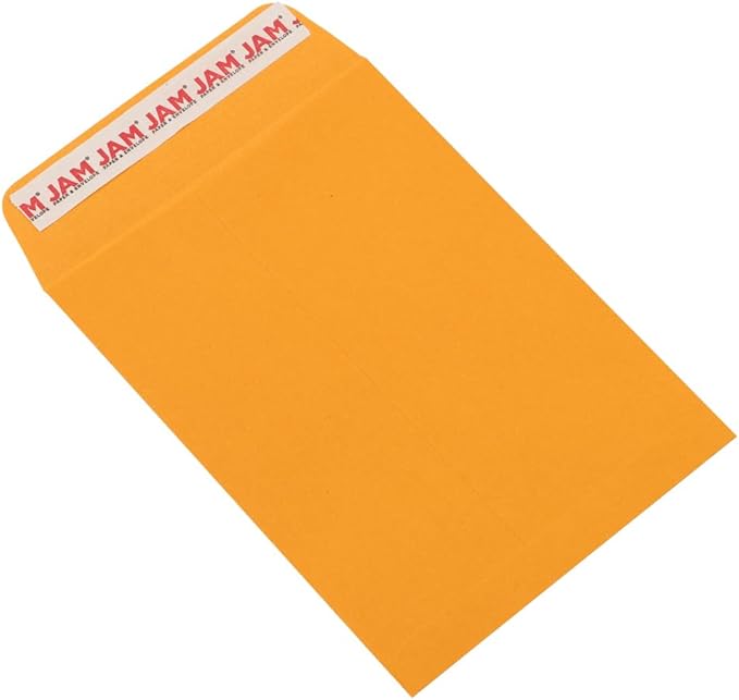 JAM PAPER 5 1/2 x 7 1/2 Open End Catalog Envelopes with Peel and Seal Closure - Brown Kraft Manila - Bulk 500/Carton