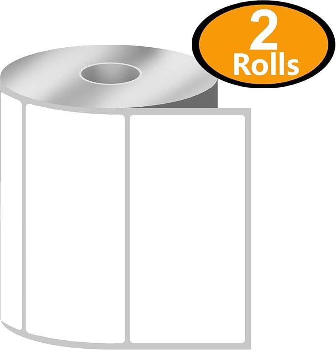 BETCKEY - 4" x 2" (102 mm x 51 mm) Barcode Shipping & Multipurpose Labels Compatible with Zebra & Rollo Label Printer,Premium Adhesive & Perforated [2 Rolls, 1500 Labels]