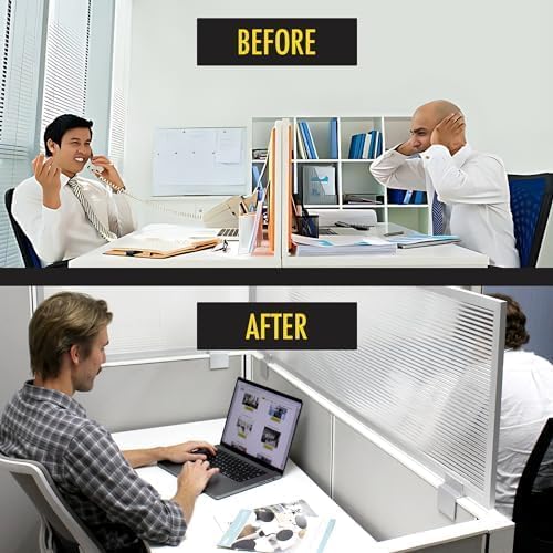 OBEX Screen Extender Polycarbonate Desk Privacy Panel & Divider for Office Cubicle, 12" x 66", Translucent