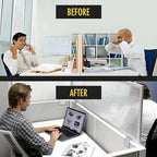 OBEX Screen Extender Polycarbonate Desk Privacy Panel & Divider for Office Cubicle, 18" x 42", Translucent