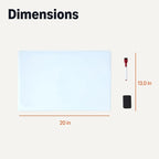 Amazon Basics Magnetic Dry Erase Board, Fridge WhiteBoard, Sheet 20" x13", 2 Markers and Eraser