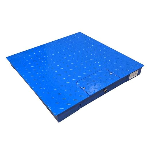 PEC Tools FS Series Professional Grade Steel Floor Scale - Heavy-Duty Pallet Scale and Shipping Scale for Industrial Use - Weighing Scale for Packages Up to 10000x1lb - 60x60