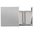 Pull-Out Double Trash Drawer Stainless Steel Outdoor Kitchen Trash Drawer Storage for Two 10 Gallon Commercial Wastebaskets…