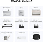 Lexar 1TB Professional Go Portable SSD w/Hub, Supports Apple 4K 60fps ProRes, Up to 1050MB/s, USB 3.2 Gen 2, Rugged, IP65, Ultracompact, Compatible w/iPhone 15/16, External SSD (LSL400S001T-RNSNU)