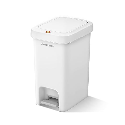 MOPALL Small Bathroom Trash Can with Lid Soft Close, Garbage Can with Press Top Lid & Foot Pedal, Step Trashcan Slim Trash Bin Waste Basket for Toilet, Office, Bedroom, Kitchen, Living Room 2.7 Gallon