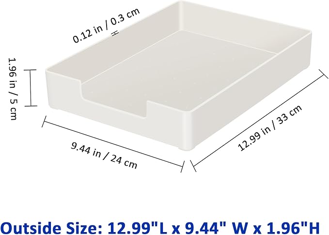 Letter Tray Letter Organizer Paper Tray, Desk Drawer Organizer for Office Supplies, Magazines, Folders, File,Notebooks, Stationery, Plastic Desk Tray for Desktop, for Home, Office, School, 1 Tier