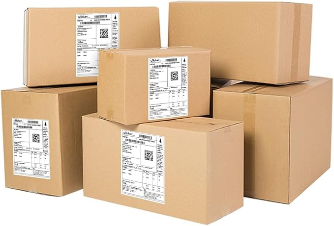 L LIKED 4 Rolls 4" x 6" Direct Blank Thermal Shipping Labels with 450 per Roll - Compatible with Zebra 2844 ZP-450 ZP-500 ZP-505 (4 Rolls - 1800 Labels)