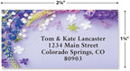 Colorful Images Draped in Purple Floral Return Address Mailing Labels, Personalize with Name & Address, Set of 144 Self Adhesive, Easy Peel Flat Label Sheets, Large, 4 Designs