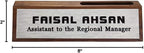 Personalized Business Desk Name Plate with Card Holder Custom Desk Nameplate Support Adding Logo 2" x 8"
