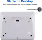 Comix Desktop Calculator Solar Battery Dual Power with 12-Digit Large LCD Display and Large Computer Keys Standard Function Calculator for Home Office School, White(2 Pack)