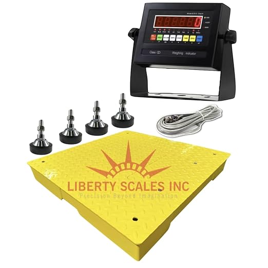 Liberty LS-800-3x3 NTEP Certified (Legal for Trade) Heavy Duty Industrial Floor Scale | 36" x 36" | Capacity of 2,500 lbs x 0.5 lb Yellow
