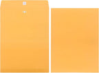 Frienda 4 Sizes Clasp Envelopes Kraft Paper Catalog Clasp Envelope with Closure for Filing, Storing or Mailing Documents, 50 Pieces(5 x7 In, 6 x 9 In, 9 x 12 In, 10 x 13 In,Yellow)