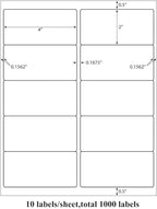 9527 Product 10 UP Sticker Labels,2x4 inches FBA Shipping Address Labels for Laser/Ink Jet Printer,Total 10000 Labels